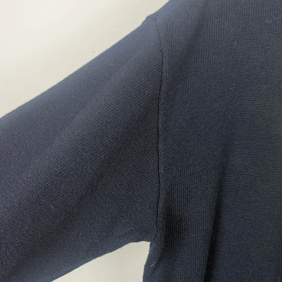 Talbots Navy Fresh Lemons Intarsia Crew Neck Long Sleeve XLP Sweater Knit - Picture 4 of 10